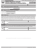 Form 8453-be (pmt) - California Payment For Automatic Extension Authorization For Business Entities - 2016