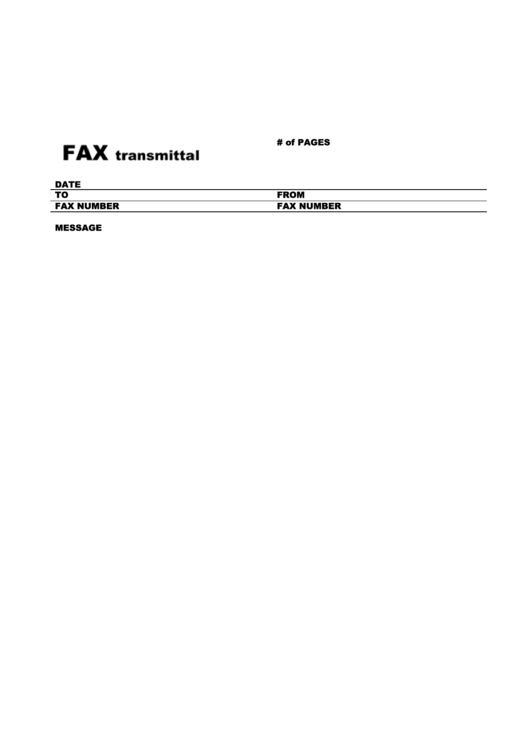 Fax Transmittal Cover Sheet Printable pdf