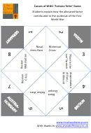 Causes Of Ww1 Fortune Teller Template
