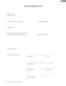 Fillable Estimated Budget Form Printable pdf