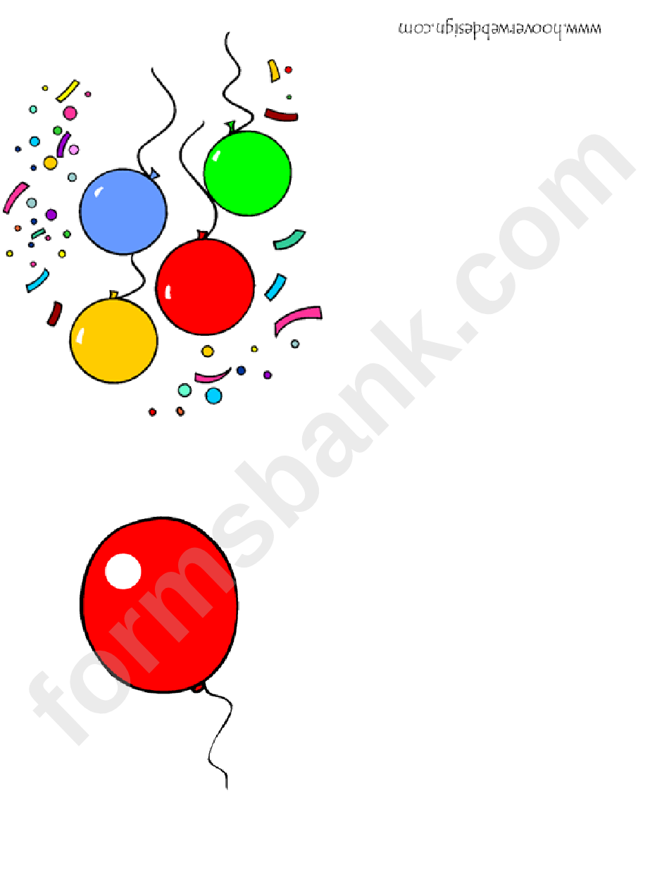 Balloons Greeting Card Template