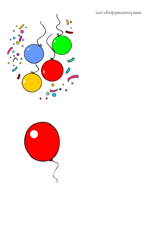 Balloons Greeting Card Template Printable pdf