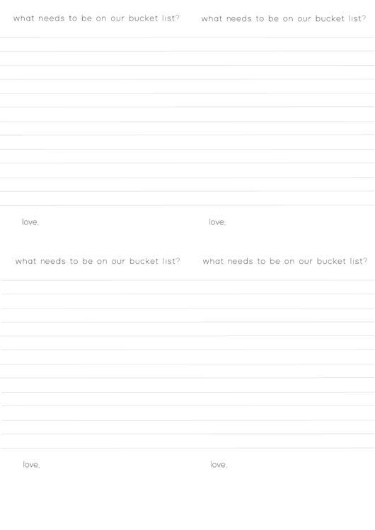Bucket List Worksheet Template Printable pdf