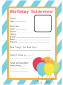 Balloons Birthday Interview Template