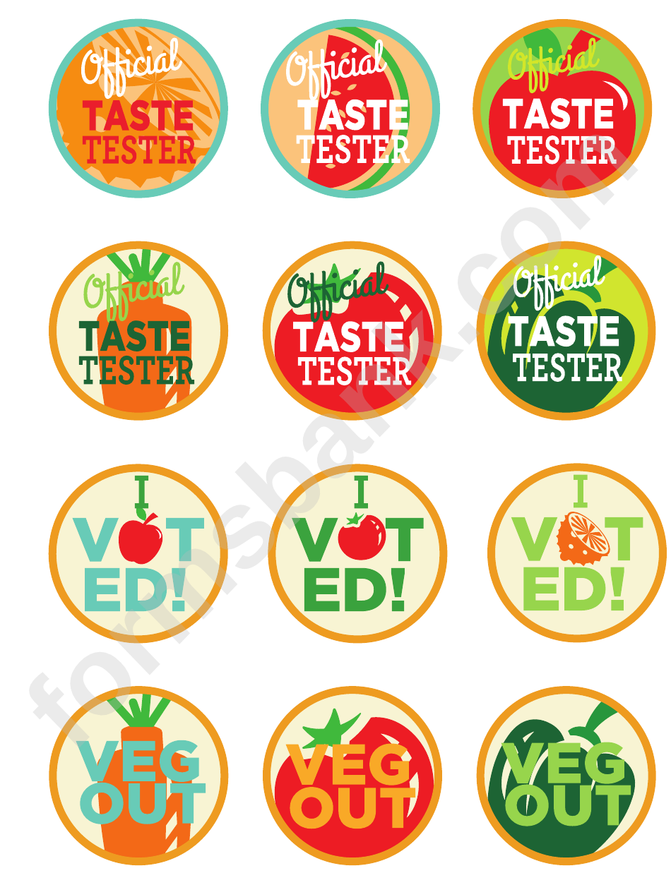 2 Inch Taste Test Stickers Template