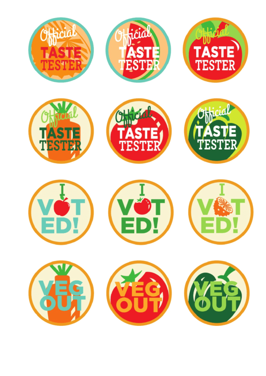2 Inch Taste Test Stickers Template Printable pdf