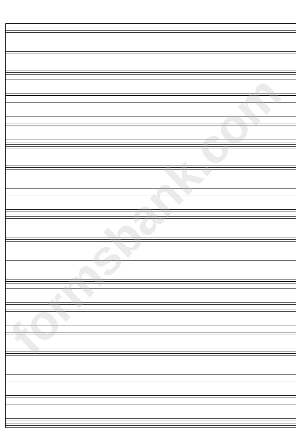 Big Band, Blank Clef, Neutral Layout (A4 Portrait) Blank Sheet Music