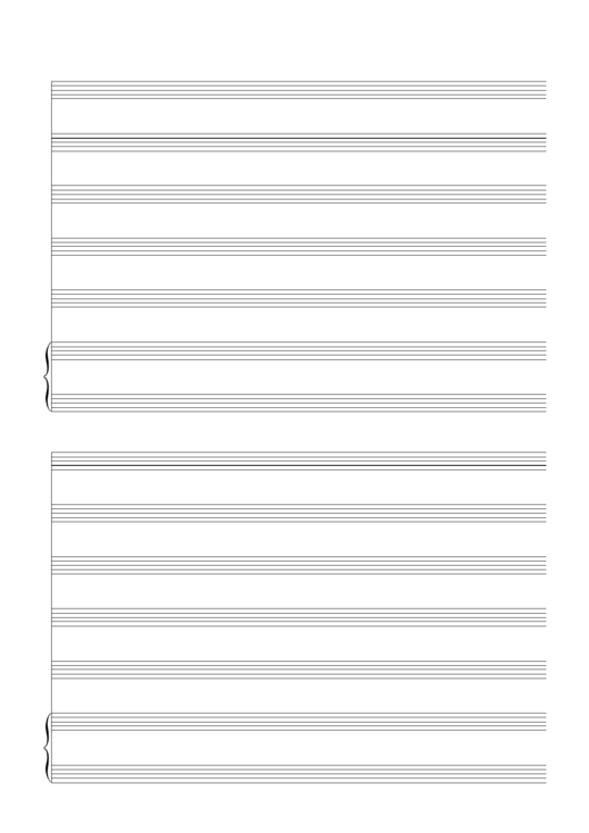 Keyboard + Five, Blank Clef (A4 Portrait) Blank Sheet Music Printable pdf