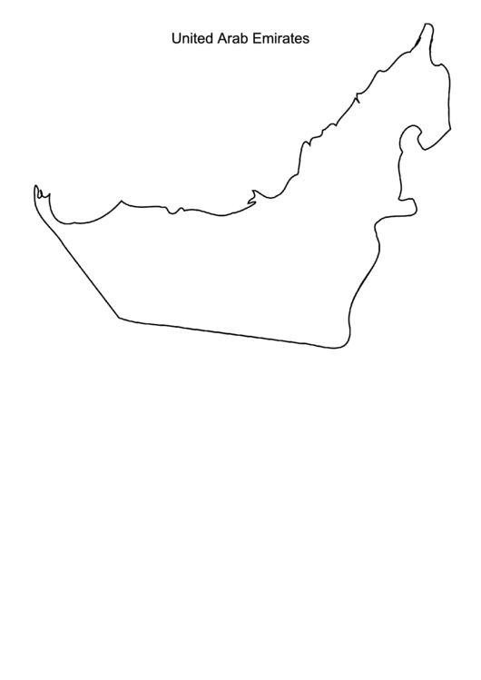 United Arab Emirates Outline Map Printable pdf
