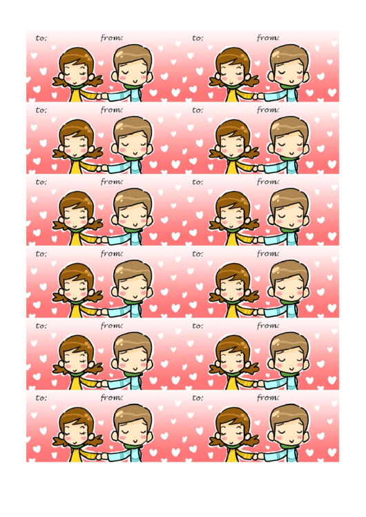 Holding Hands Valentines Day Gift Tag Template Printable pdf