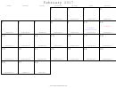 February 2017 Jewish Calendar Template