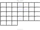 May - 2016 Monthly Calendar Template
