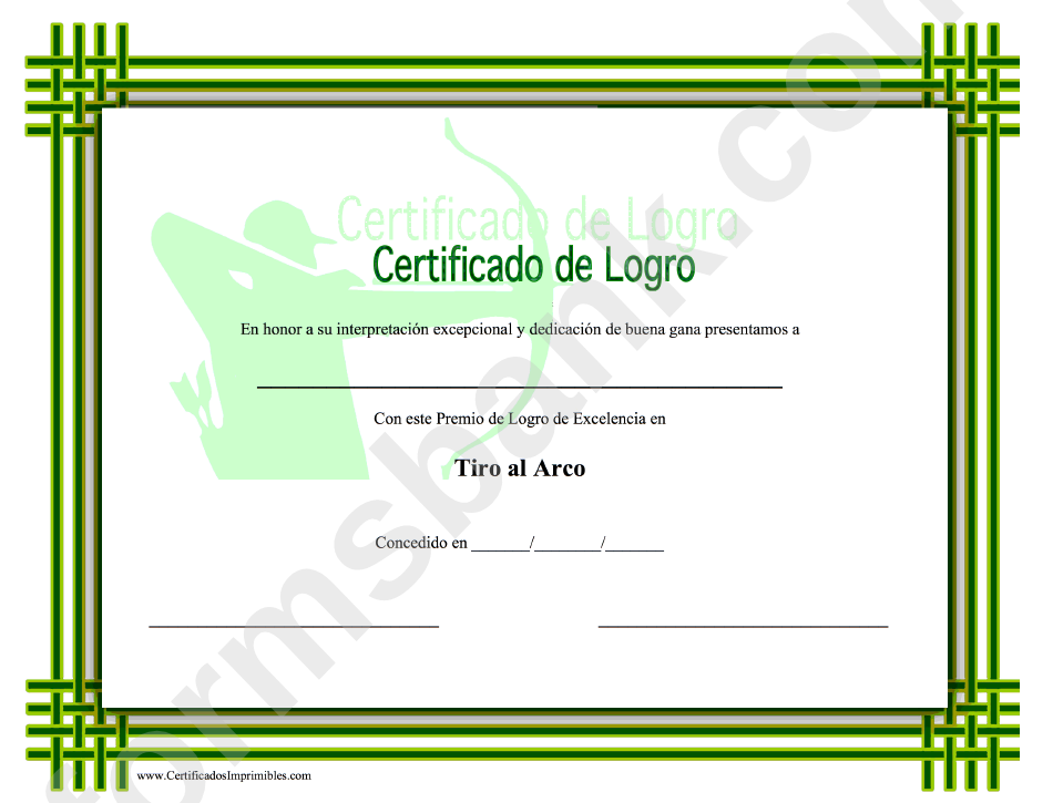 Archery Certificado De Logro