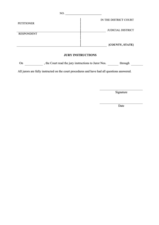 Jury Instructions Printable pdf