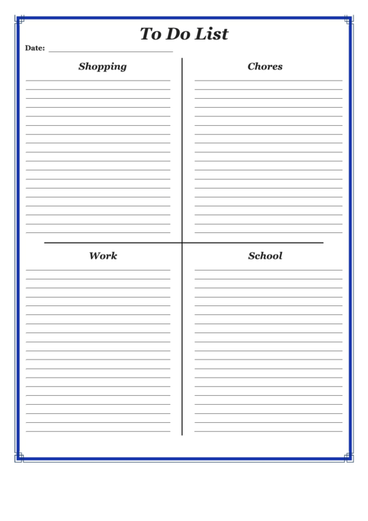 Shopping And Chores List Printable pdf