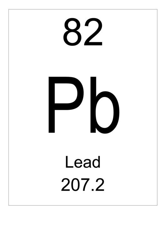 82 Pb - Chemical Element Poster Template - Lead Printable pdf