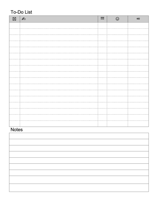 To Do List Blank printable pdf download