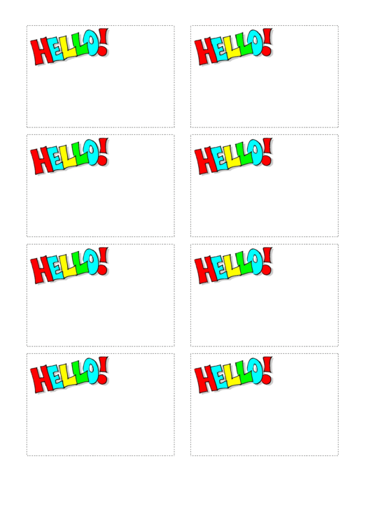 Hello Name Tag Template Printable pdf