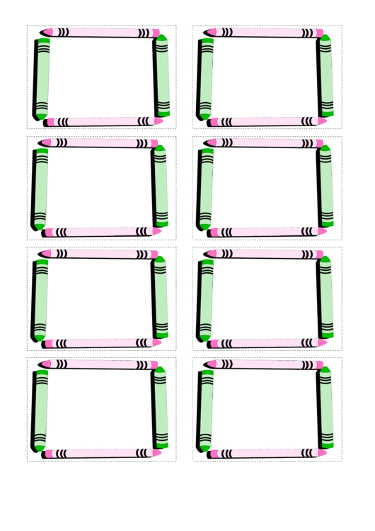 Pencils Name Tag Template Printable pdf