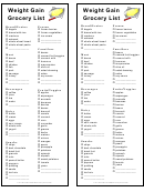 Weight Gain Grocery List Template
