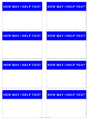 How May I Help You Name Tag Template