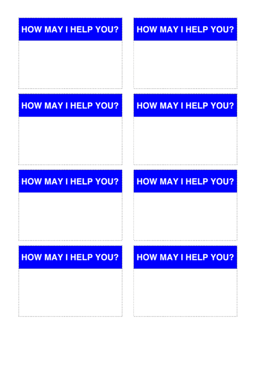 How May I Help You Name Tag Template Printable pdf