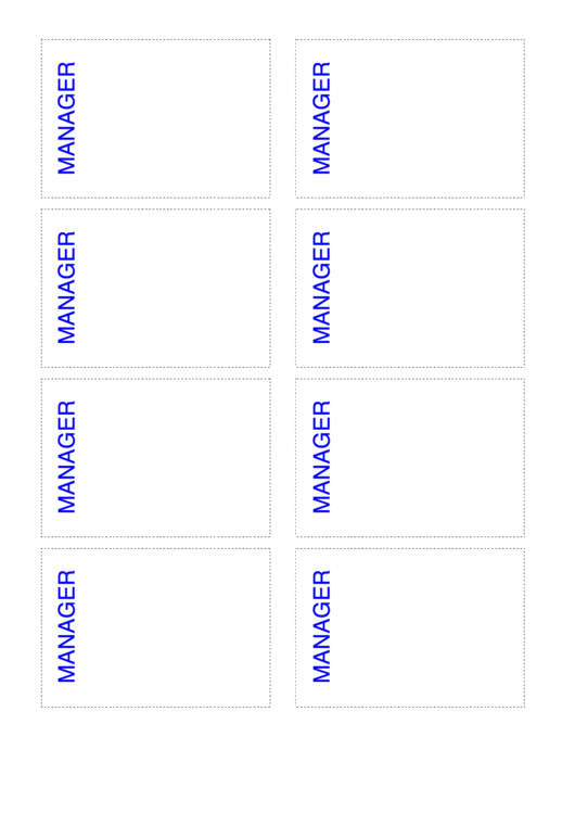Manager Name Tag Template Printable pdf