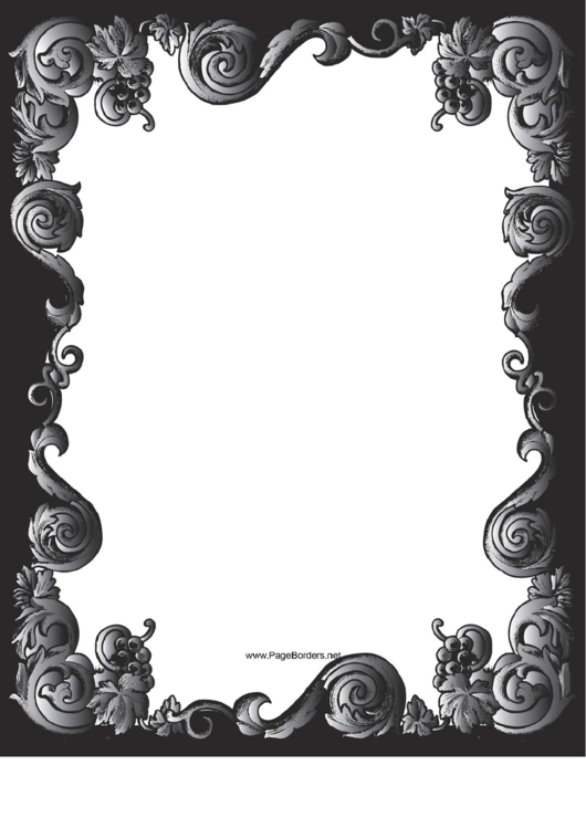 Black Swirl Border Printable pdf