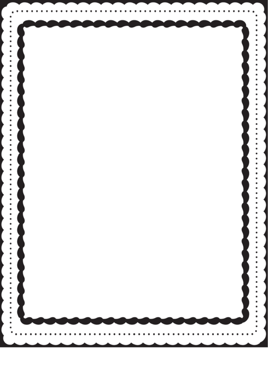 Scalloped With Dots Black And White Border Printable pdf