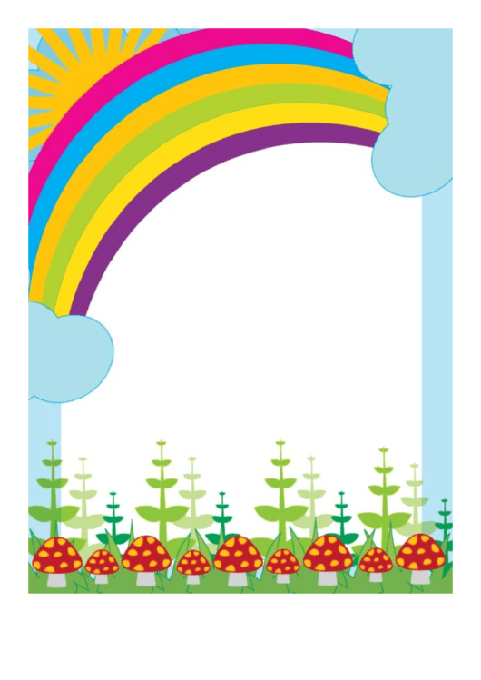 Sun And Rainbow Border Printable pdf