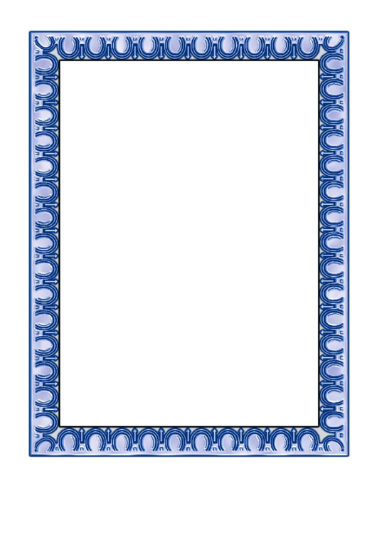 Blue Horseshoe Border Printable pdf
