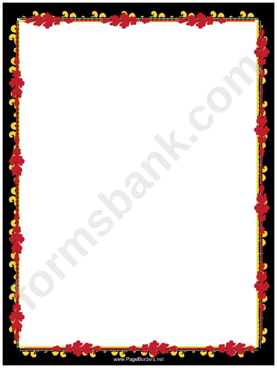 Red And Gold Garland Border