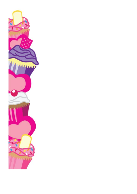 Large Colorful Cupcakes Border Printable pdf