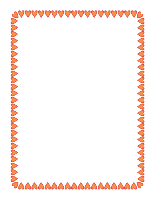 Red And Orange Hearts Border Printable pdf