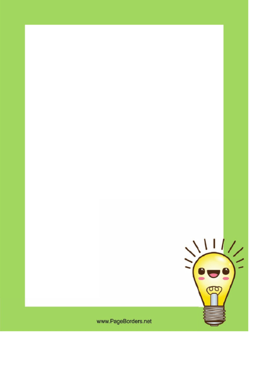 Light Bulb Border Printable pdf