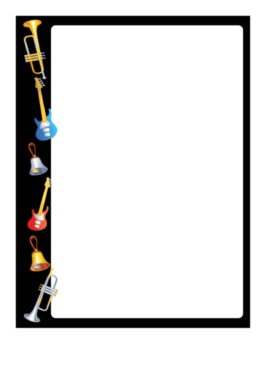 Horns Guitars Bells Border Printable pdf