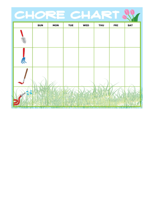 Gardening Chore Chart Printable pdf