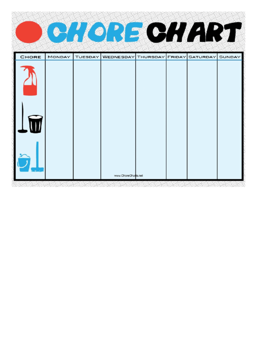Weekly Cleaning Chore Chart Template Printable pdf