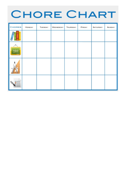 Weekly Class Chore Chart Template Printable pdf