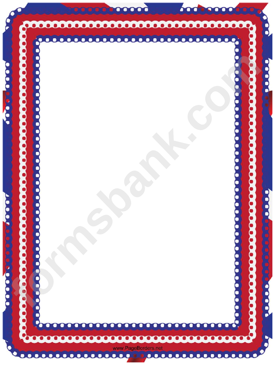 Red White And Blue Eyelet Page Border Template