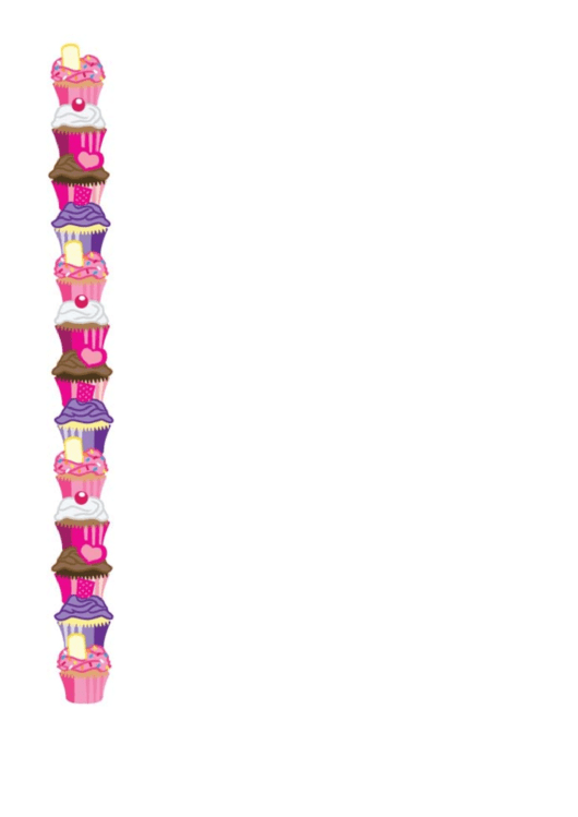 Small Cupcakes Border Printable pdf
