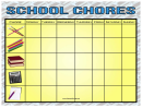 Weekly School Subjects Chore Chart