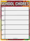 Brick Red School Chore Chart