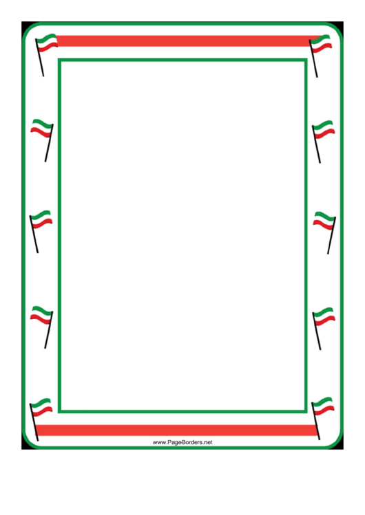 Festive Red White Green Flags Border Printable pdf