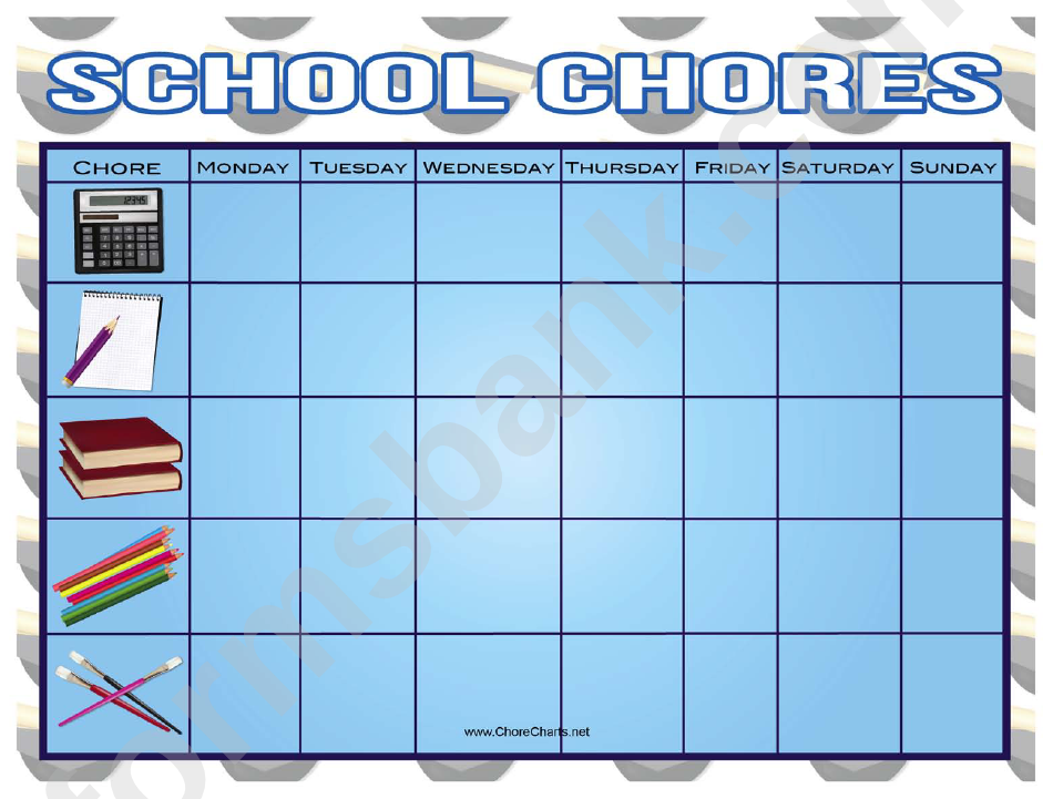 Classroom Chore Chart Template