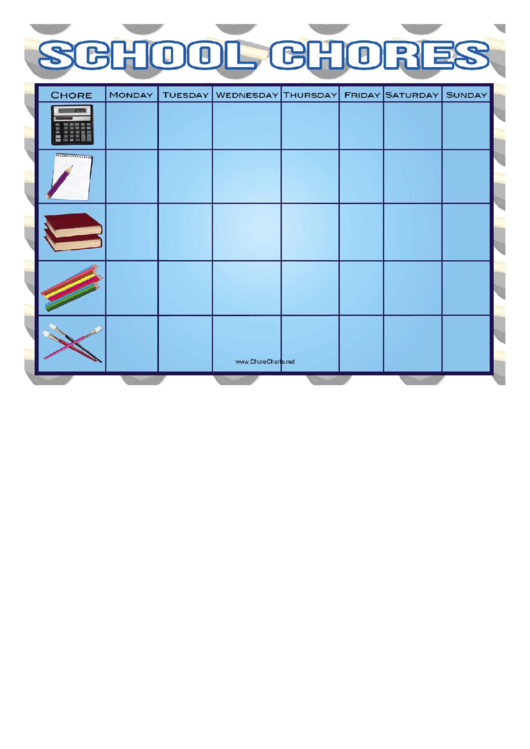 Classroom Chore Chart Template Printable pdf