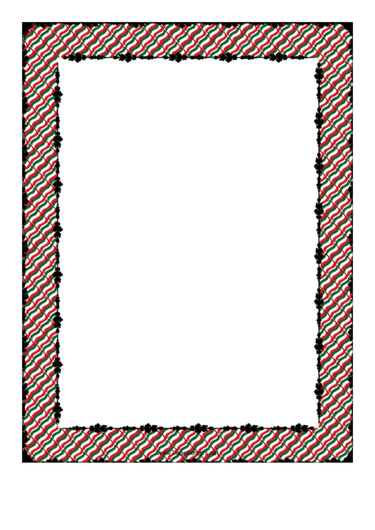 Zigzag Red White Green Border Printable pdf
