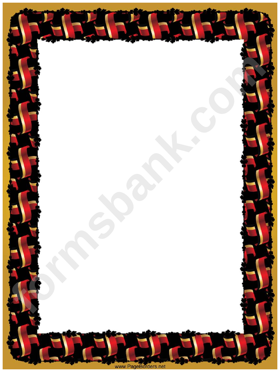 Crossed Red Gold Black Flags Border