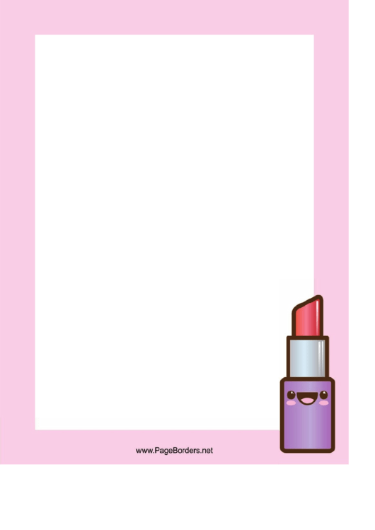 Happy Lipstick Border Printable pdf