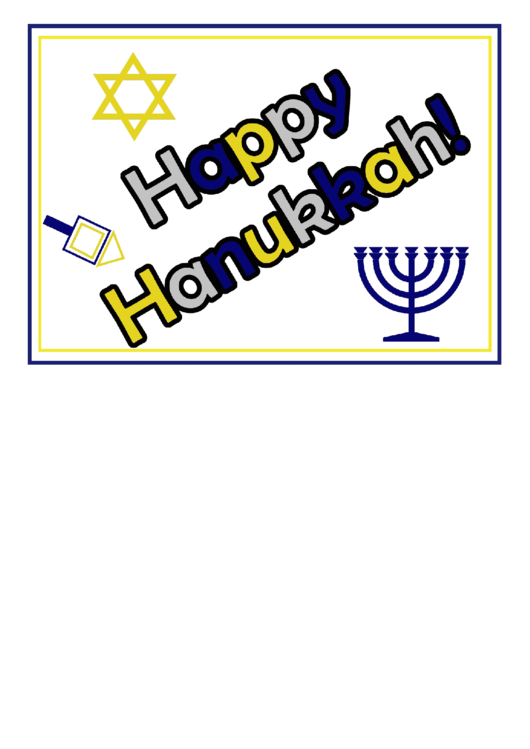 Happy Hanukkah Sign Template Printable pdf